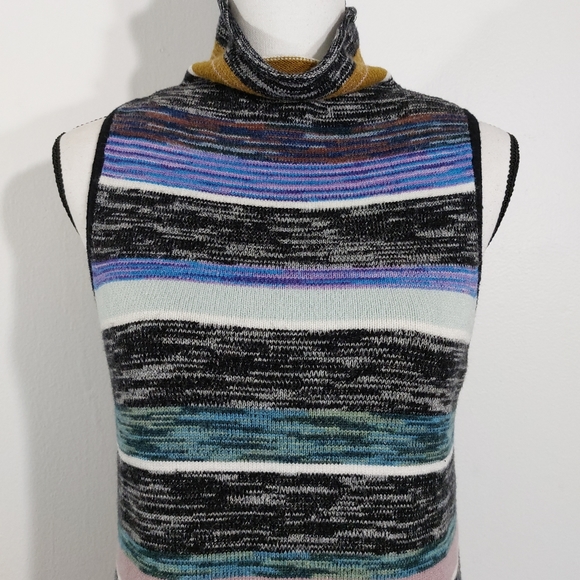 SOLD Anthropologie Maeve Rainbow Striped Knit Tunic Sweater Dress Size M - Picture 4 of 11
